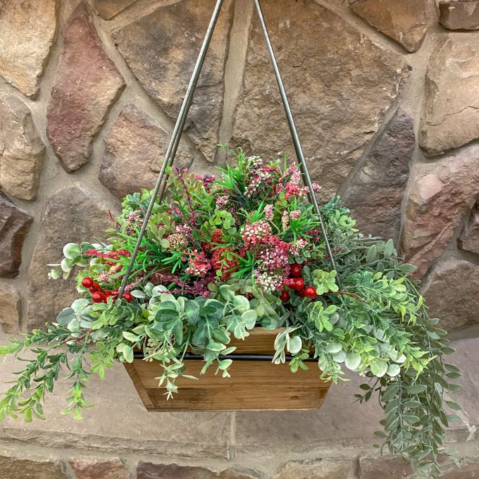 Wood and Metal Hanging Planters - Square and Rectangle available at Quilted Cabin Home Decor.