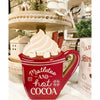 Mistletoe and Hot Cocoa Wooden Stander available at Quilted Cabin Home Decor.