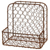Rusty Metal Chicken Wire Napkin Holder available at Quilted Cabin Home Decor.