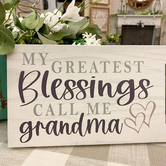 My Greatest Blessings Call Me Grandma Frame available at Quilted Cabin Home Decor.