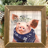 Yuletide Scrapple the Pig Framed Print available at Quilted Cabin Home Decor.