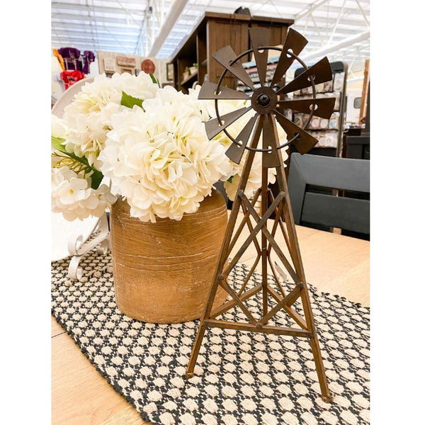 Metal Windmill Decor available at Quilted Cabin Home Decor.