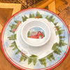 Holiday Barn Melamine Chip and Dip Tray available at Quilted Cabin Home Decor.