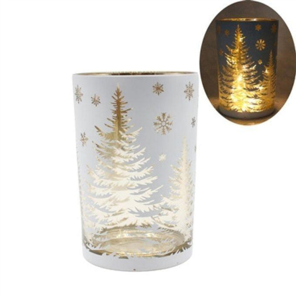 Gold Trees and snowflakes jar available at Quilted Cabin in Airdrie