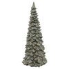 A Small decorative pine tree sculpture with a textured, weathered like design with gold sparkled tips.  Tree available at Quilted Cabin in Airdrie
