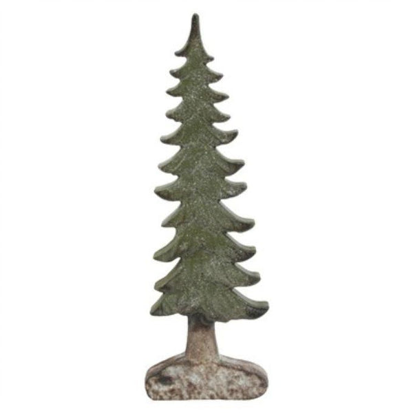 Vintage inspired Christmas Tree with a weathered, distressed finish in soft greens and natural tones.  Tree is available at Quilted Cabin in Airdrie
