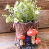 Mushroom Design Cement Planter available at Quilted Cabin Home Decor