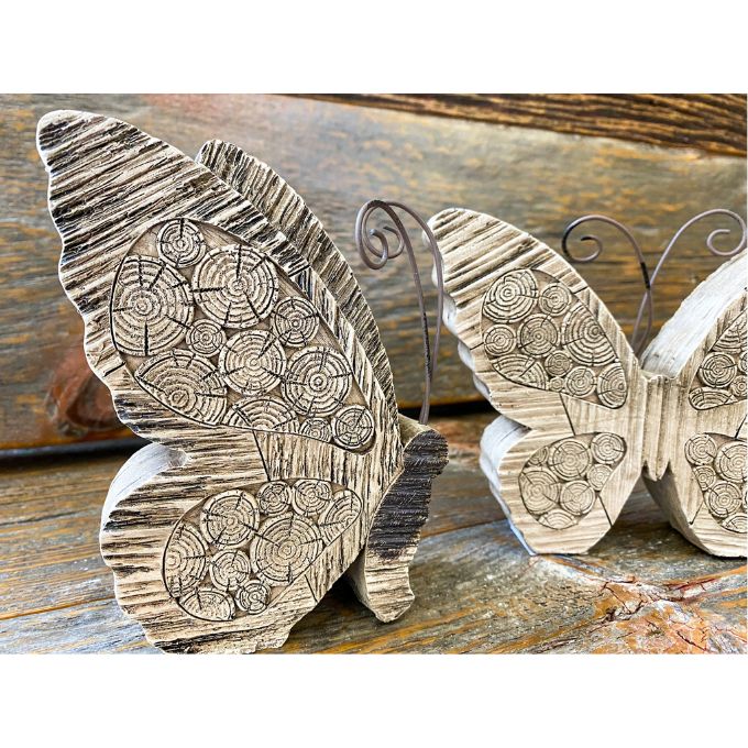 Wood-look Butterflies - Set of Three available at Quilted Cabin Home Decor.