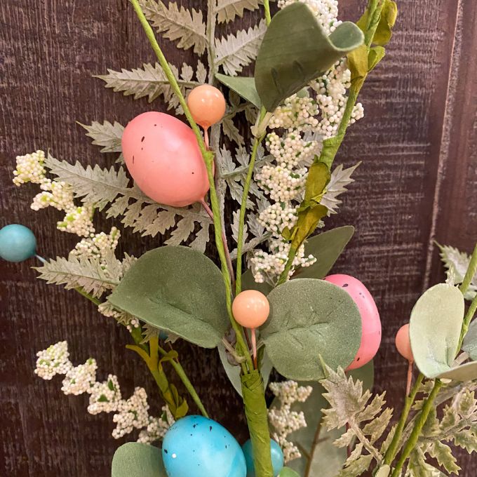 Blue and Pink Easter Egg Spray available at Quilted Cabin Home Decor.