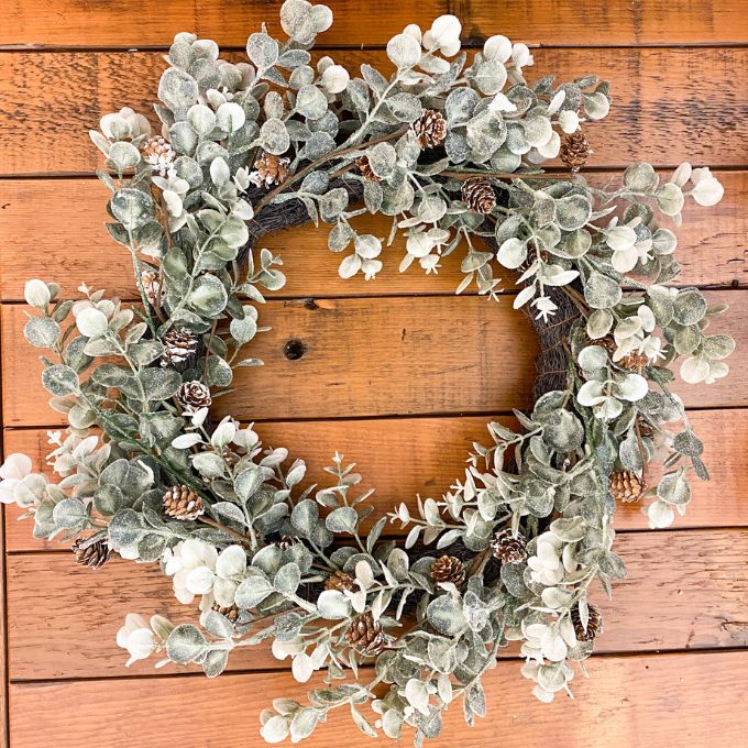 Sparkly Sage and Eucalyptus Wreath available at Quilted Cabin Home Decor.