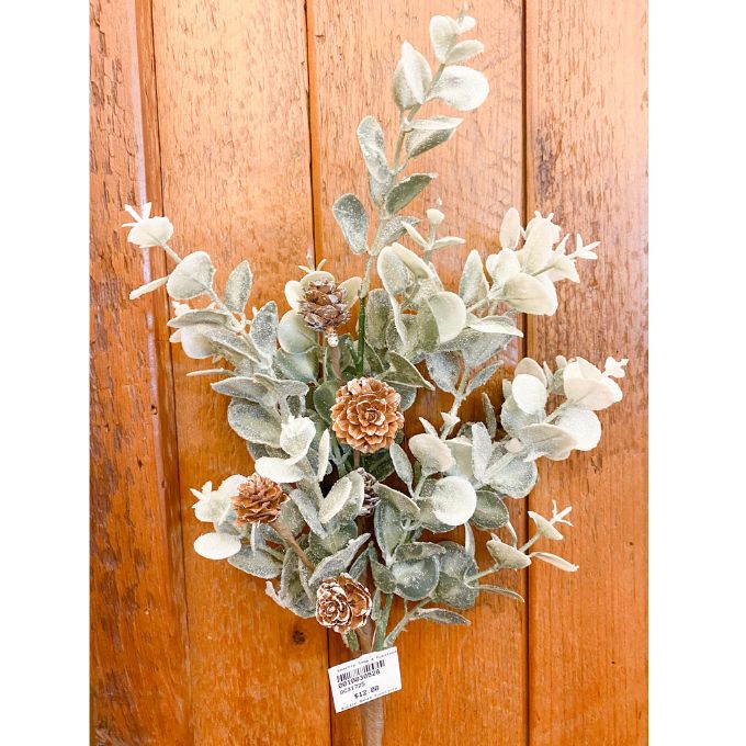 Sparkly Sage and Eucalyptus Floral Spray available at Quilted Cabin Home Decor.