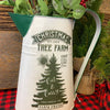 Christmas Tree Farm Metal Pitcher available at Quilted Cabin Home Decor.