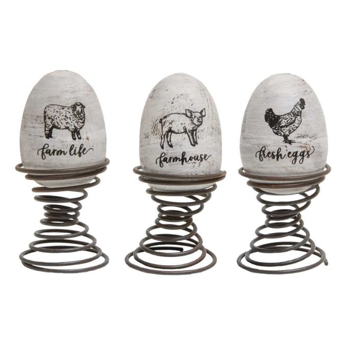 Farm Life Eggs - Set of Three available at Quilted Cabin Home Decor