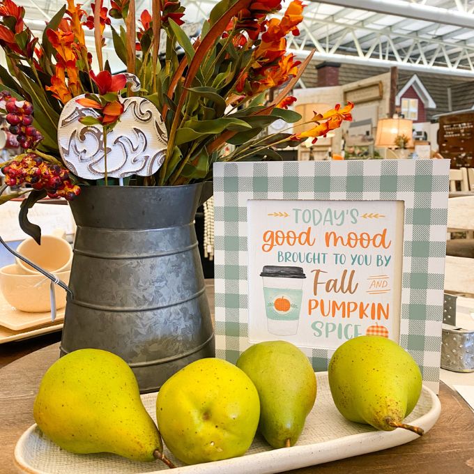 Today's Good Mood Fall Sign available at Quilted Cabin Home Decor.