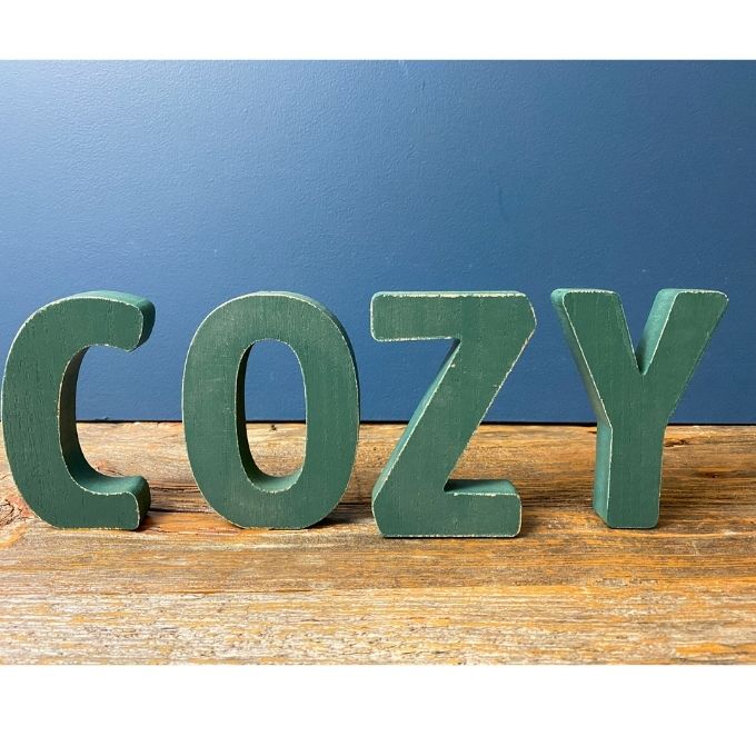COZY Block Letters available at Quilted Cabin Home Decor.