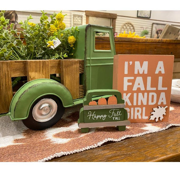 Fall Kinda Girl Sign Set available at Quilted Cabin Home Decor.