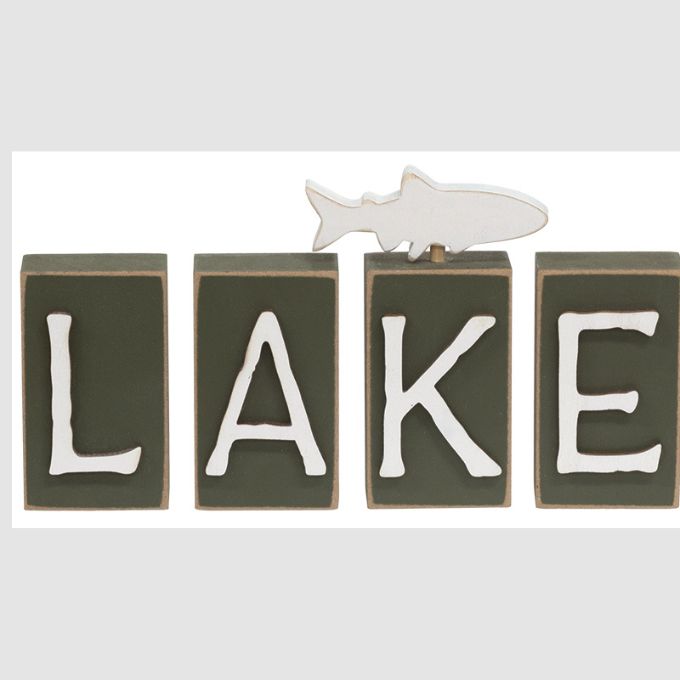 LAKE Letters Block Set available at Quilted Cabin Home Decor.