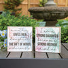 Strong Daughter - Strong Mother Block Signs - Two Assorted available at Quilted Cabin Home Decor.