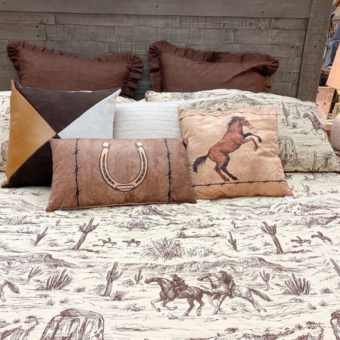 Cowboy Pillows Set of Two available at Quilted Cabin Home Decor.