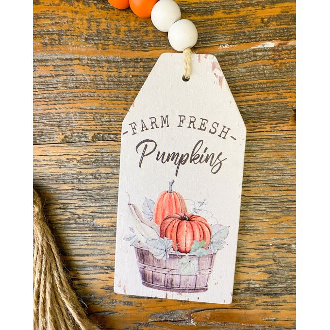 Farm Fresh Pumpkins Beaded Hanger available at Quilted Cabin Home Decor.