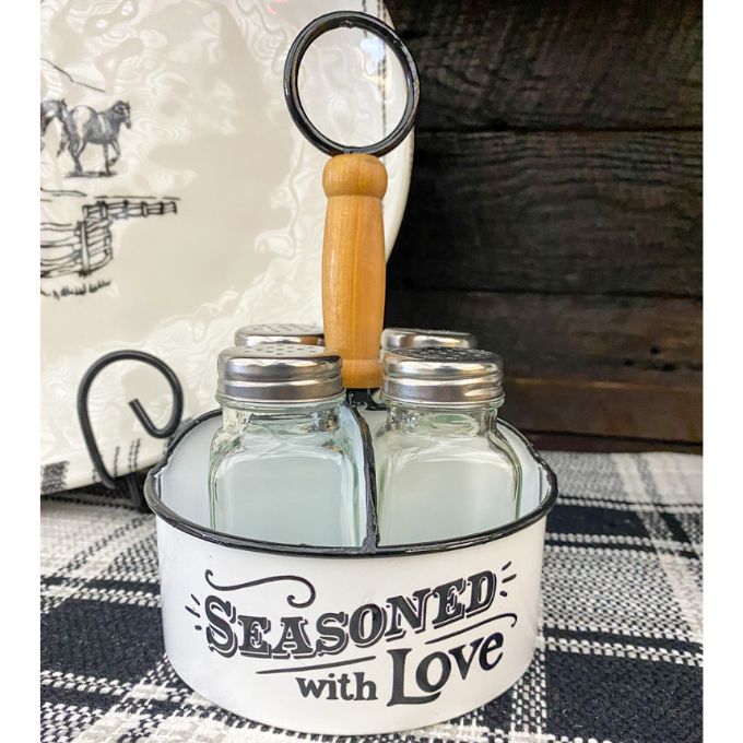 Seasoned With Love Seasoning Caddy available at Quilted Cabin Home Decor.