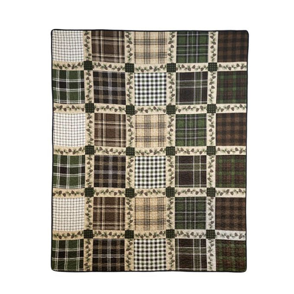 Pine Patch Cotton Throw available at Quilted Cabin Home Decor.