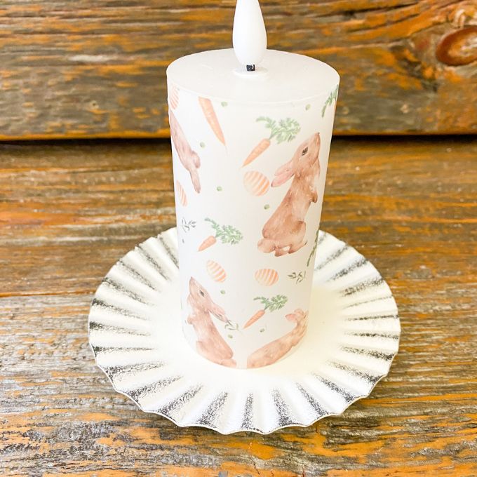 Fluted White Tin Candle Holders - Two Sizes available at Quilted Cabin Home Decor.