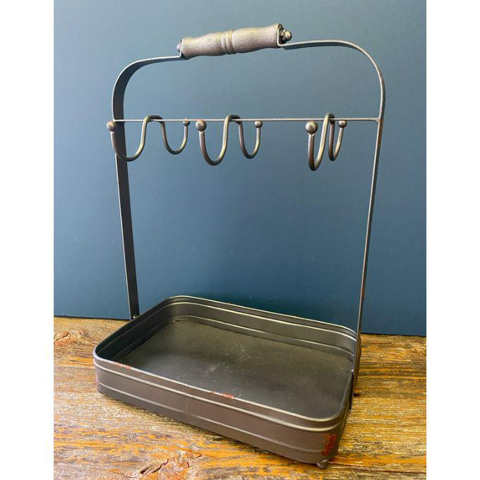 Galvanized Mug Hanger and Tray available at Quilted Cabin Home Decor.