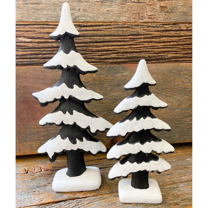 Black Snowy Trees - Two Sizes available at Quilted Cabin Home Decor.