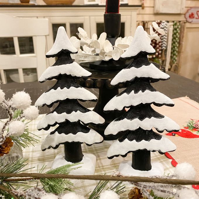 Black Snowy Trees - Two Sizes available at Quilted Cabin Home Decor.