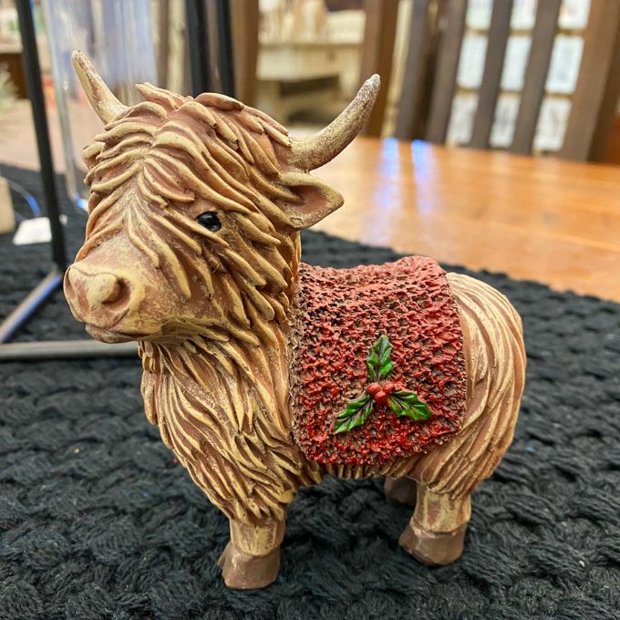 Merry Moo Cow Figurine - Two Styles available at Quilted Cabin Home Decor.