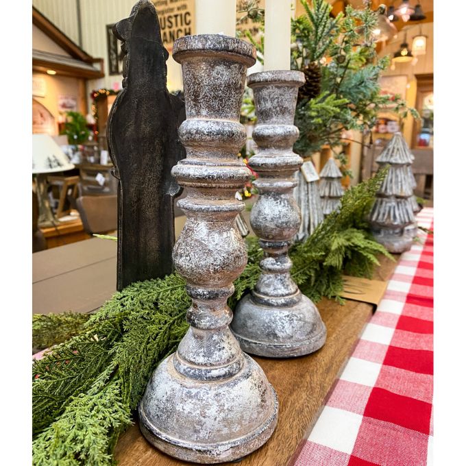 Vintage Candle Holder available at Quilted Cabin Home Decor.