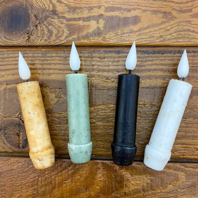 Thick Timer Taper LED Candles - Two Sizes available at Quilted Cabin Home Decor.