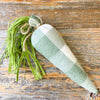 Sage Green Plaid Fabric Carrot available at Quilted Cabin Home Decor.