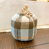 Brown and Blue Plaid Fabric Pumpkin - Three Sizes available at Quilted Cabin Home Decor.