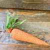Orange Dotted Fabric Carrot available at Quilted Cabin Home Decor.