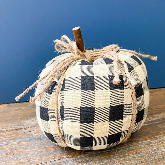 Black Buffalo Check Fabric Pumpkin - Three Sizes available at Quilted Cabin Home Decor.