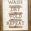 Wash Dry Fold Repeat Laundry Sign available at Quilted Cabin Home Decor