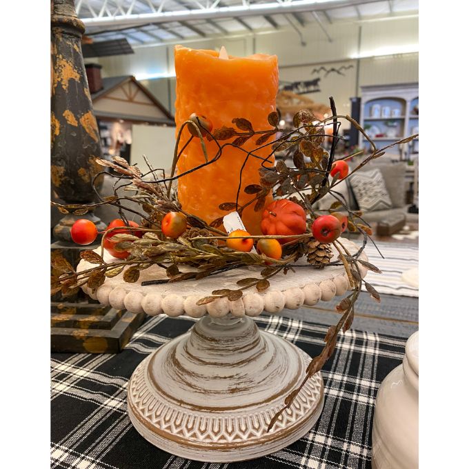 Pumpkin and Berry Candle Ring available at Quilted Cabin Home Decor.