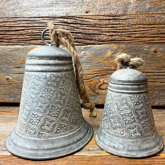 Aged Filigree Bell - Two Sizes available at Quilted Cabin Home Decor.