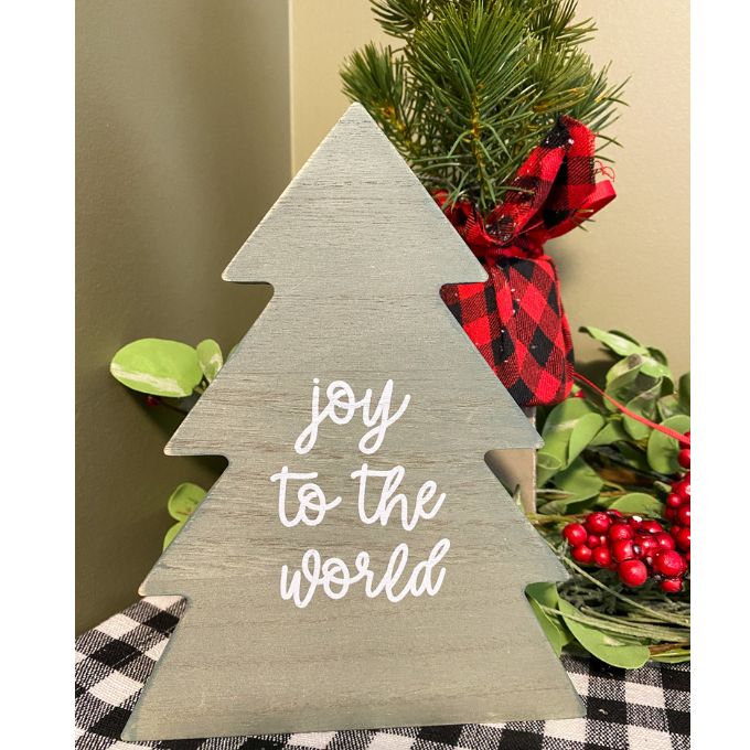 Wooden Tree Shaped Signs - Two Sayings available at Quilted Cabin Home Decor.