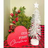 Our First Christmas Red Heart Shaped Block available at Quilted Cabin Home Decor.