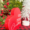 Our First Christmas Red Heart Shaped Block available at Quilted Cabin Home Decor.