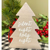 Silent Night Holy Night Wooden Tree Sign available at Quilted Cabin Home Decor.