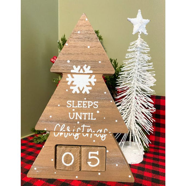 Wooden Christmas Countdown Tree available at Quilted Cabin Home Decor.