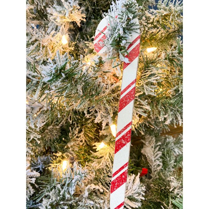 Red and White Candy Cane Ornaments - Set of Three available at Quilted Cabin Home Decor.