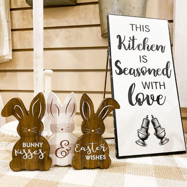 Wooden Bunny Trio available at Quilted Cabin Home Decor