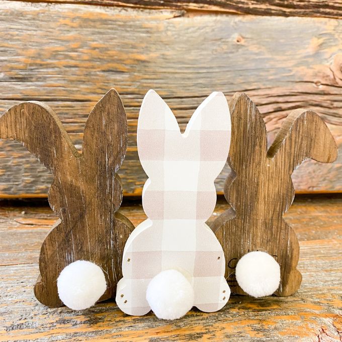 Wooden Bunny Trio available at Quilted Cabin Home Decor