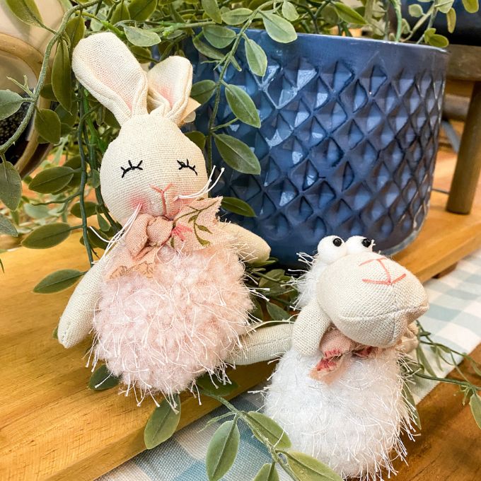 Fuzzy Farm Animal Ornaments - Two Styles available at Quilted Cabin Home Decor.