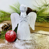 White Washed Angel with Star Tree Topper available at Quilted Cabin Home decor.